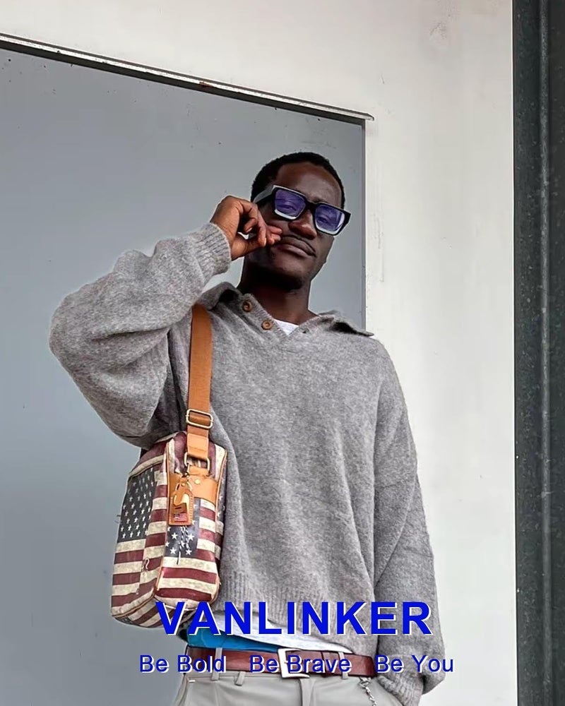 VANLINKER Thick Square Sunglasses for Men Women Retro Chunky Rectangle Shades UV400 Protection VL9731 - Image 2